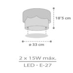 Moon Gray πλαφονιέρα (61236E) - Image 5