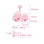 Moon Pink κρεμαστό τρίφωτο οροφής (61237[S]) - Image 4